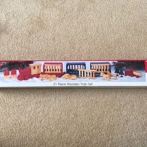 Vintage 1992 - 21 Piece Wooden Train Set International Silver Co.